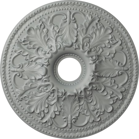 Ekena Millwork Ashley Ceiling Medallion (Fits Canopies up to 4 3/4"), 23 7/8"OD x 4"ID x 2 1/8"P, Primed White CM23AS
